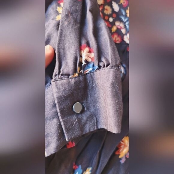 Sezane Daphna Navy Blue and Red Floral Dress - Picture 6 of 11